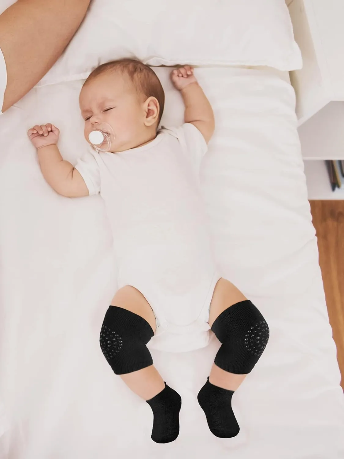 10 Pairs Baby Crawling Anti Slip Knee Pads and Anti Slip Baby Socks Set Unisex Toddler Knee Protectors Non Slip Ankle Socks