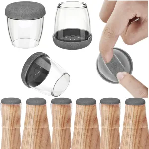 16PCS Silicone Chair Leg Floor Protectors, Chair Feet Covers for Hardwood Floors Best Felt Furniture Pads - Chair Feet Sliders, Caps, Socks - Small/Medium/Large(Round,Gray-M)