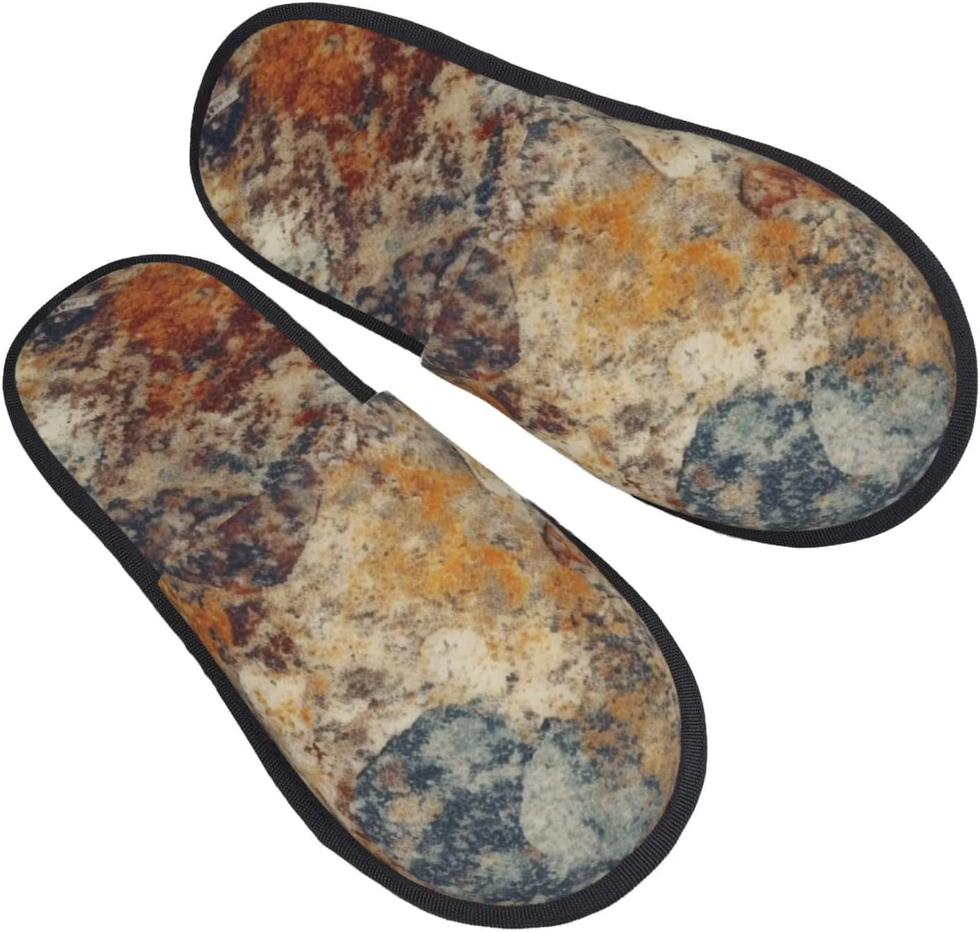 Abstract Granite Women's Slippers Fuzzy Slip-on Slippers Non-slip House Slippers Warm Cozy Bedroom Shoes Medium