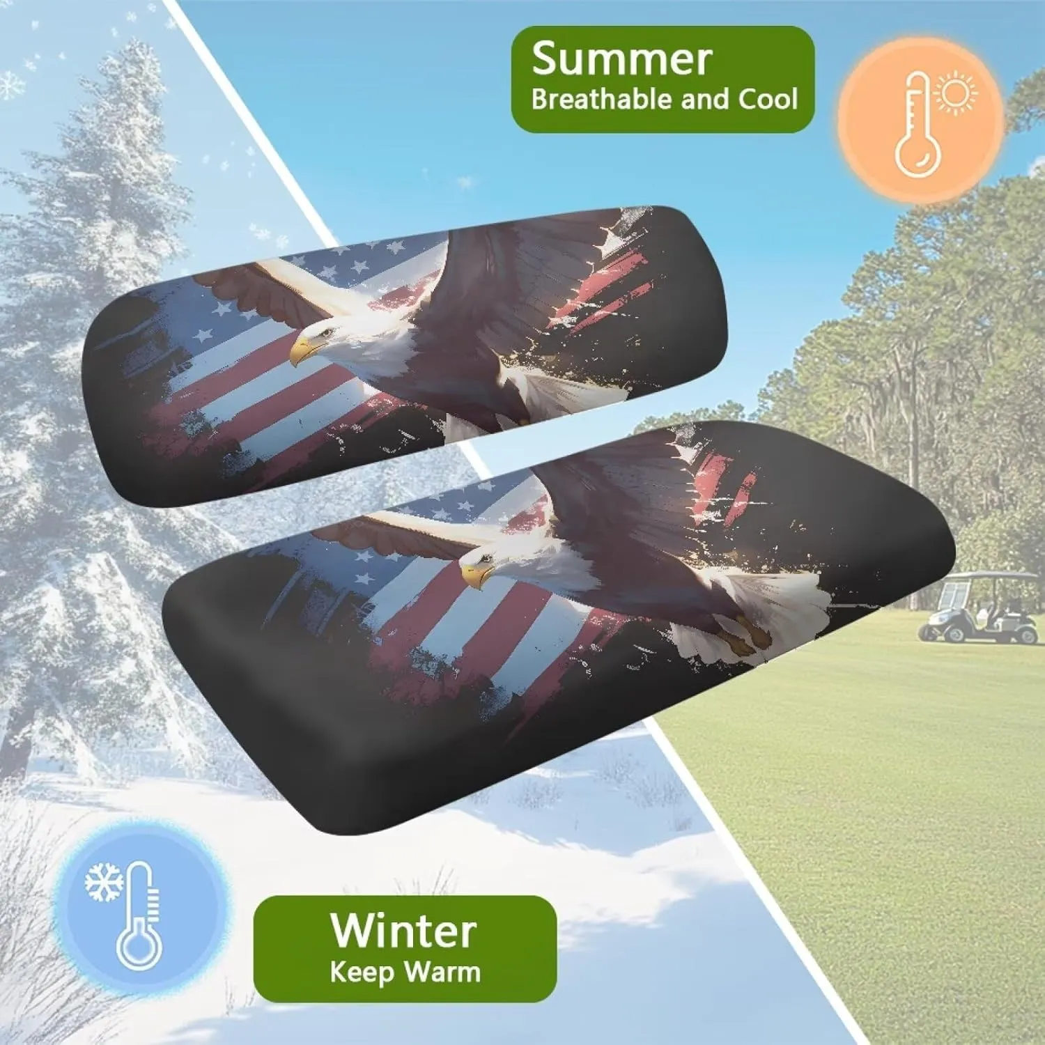 AFPANQZ Breathable Golf Cart Seat Cover - Lightweight, Summer Use, Easy to Clean Club Car Decoration Cover