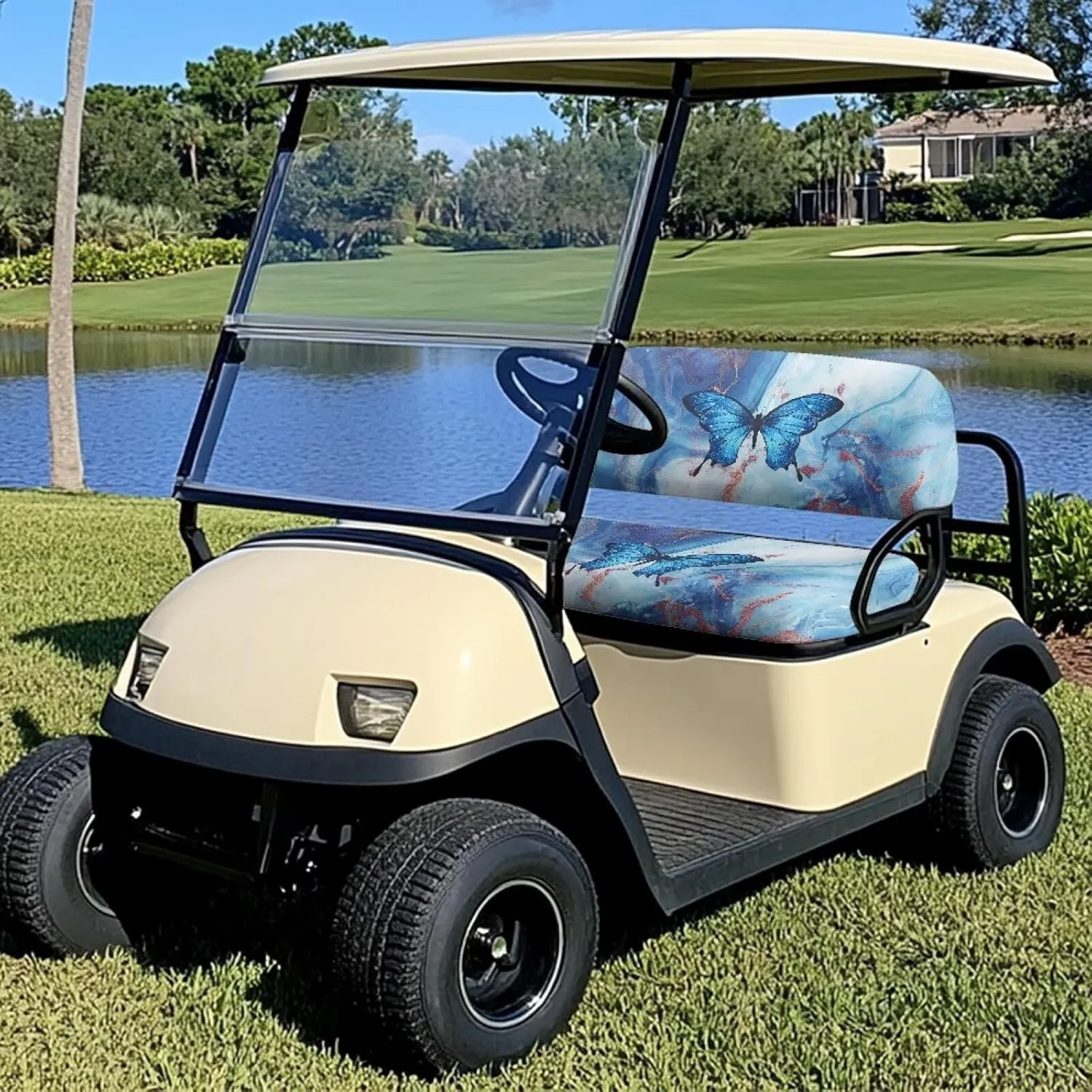 AFPANQZ Breathable Golf Cart Seat Cover - Lightweight, Summer Use, Easy to Clean Club Car Decoration Cover