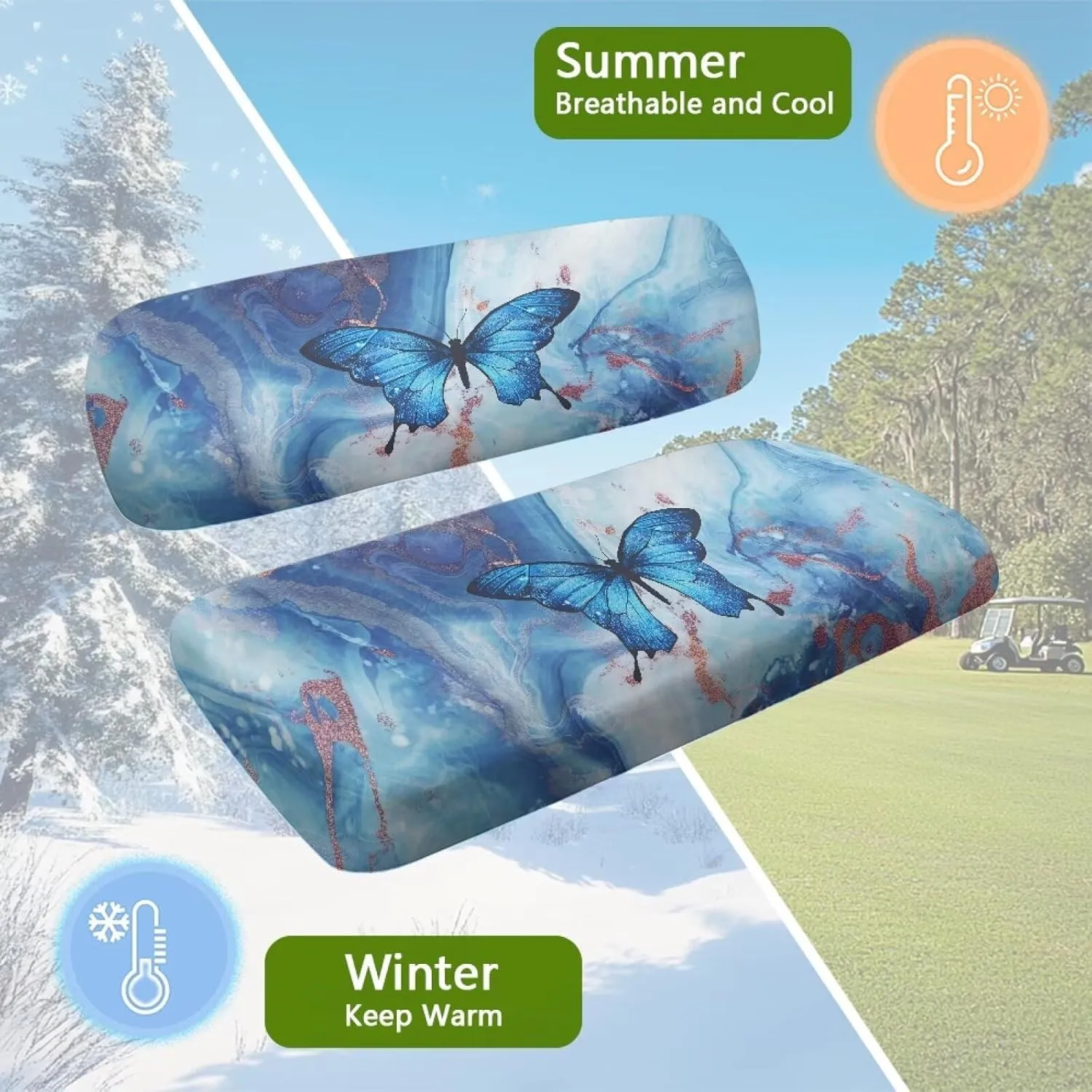 AFPANQZ Breathable Golf Cart Seat Cover - Lightweight, Summer Use, Easy to Clean Club Car Decoration Cover