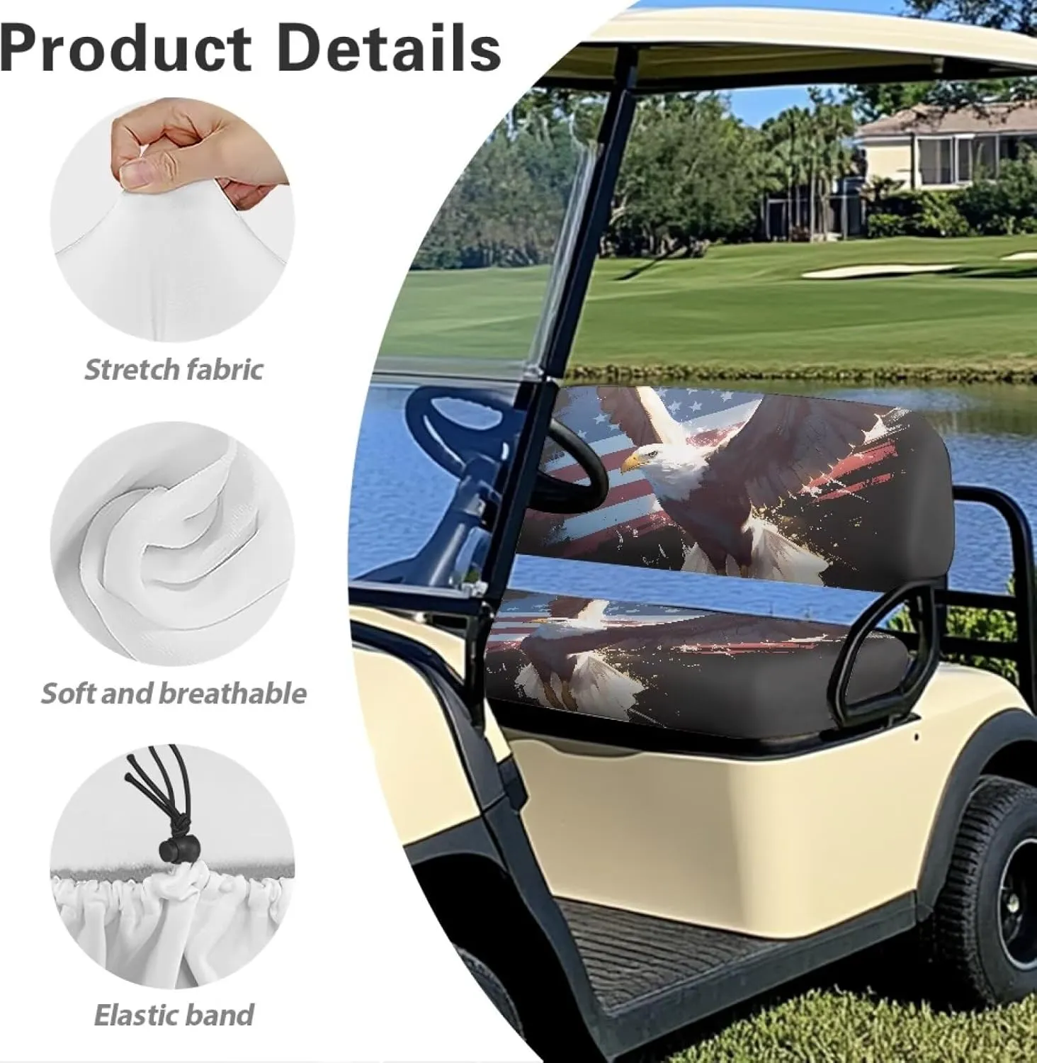 AFPANQZ Breathable Golf Cart Seat Cover - Lightweight, Summer Use, Easy to Clean Club Car Decoration Cover