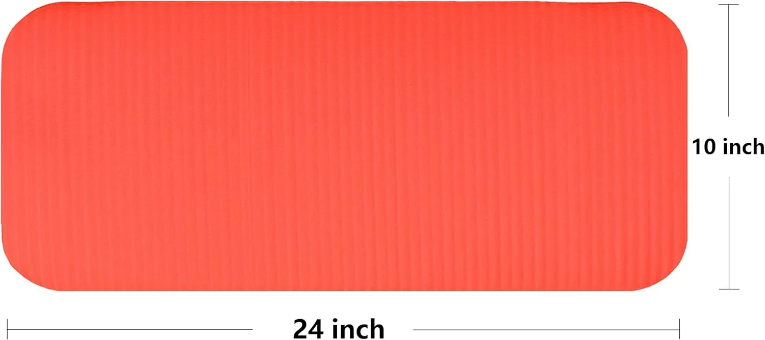 All Purpose 1/2-Inch Extra Thick High Density Anti-Tear Exercise Yoga Mat and Knee Pad with Carrying Strap, Multiple Colors