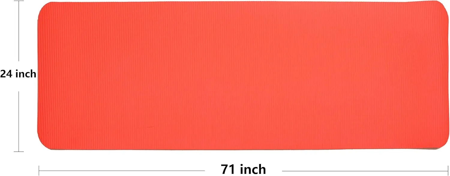 All Purpose 1/2-Inch Extra Thick High Density Anti-Tear Exercise Yoga Mat and Knee Pad with Carrying Strap, Multiple Colors
