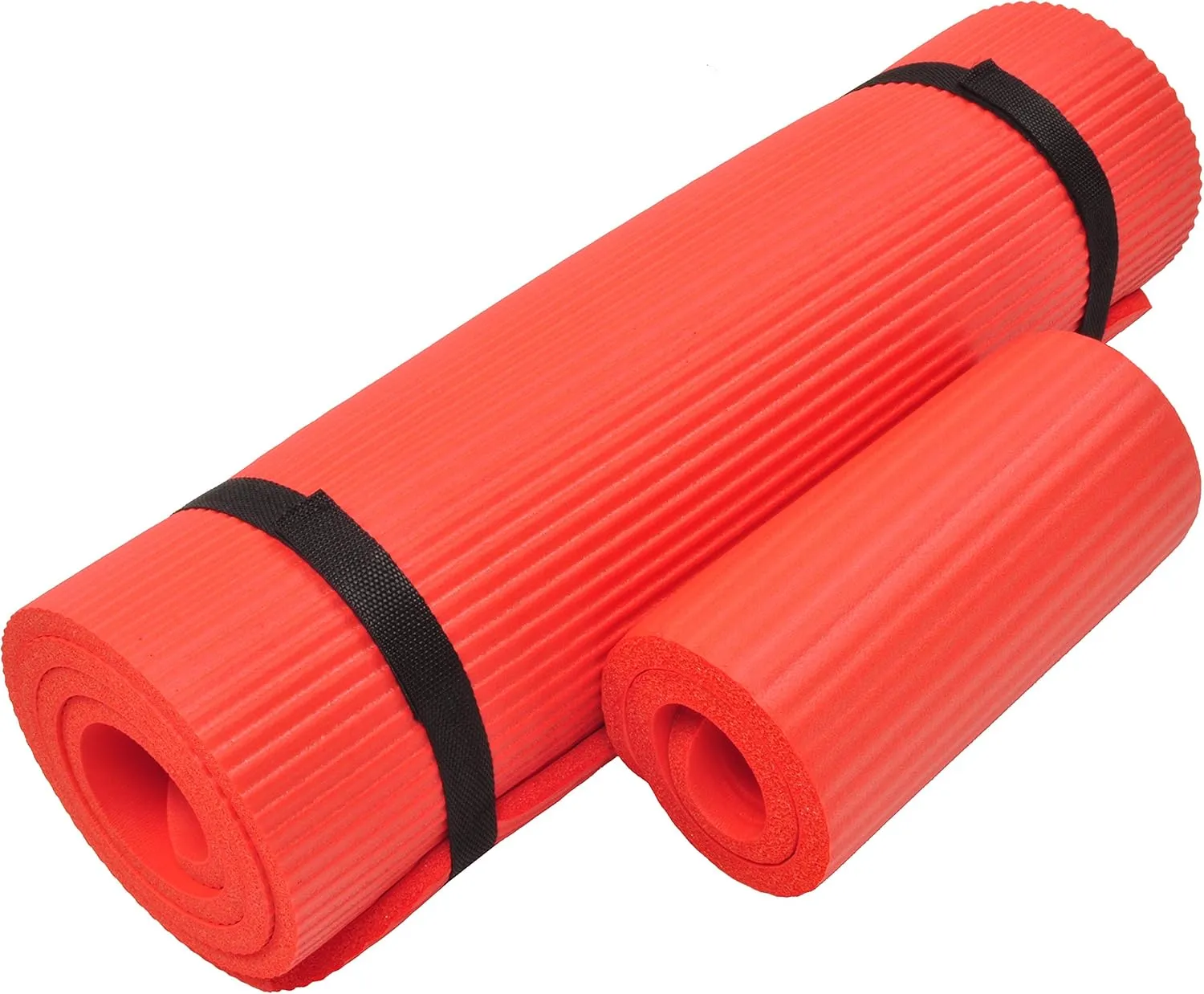 All Purpose 1/2-Inch Extra Thick High Density Anti-Tear Exercise Yoga Mat and Knee Pad with Carrying Strap, Multiple Colors