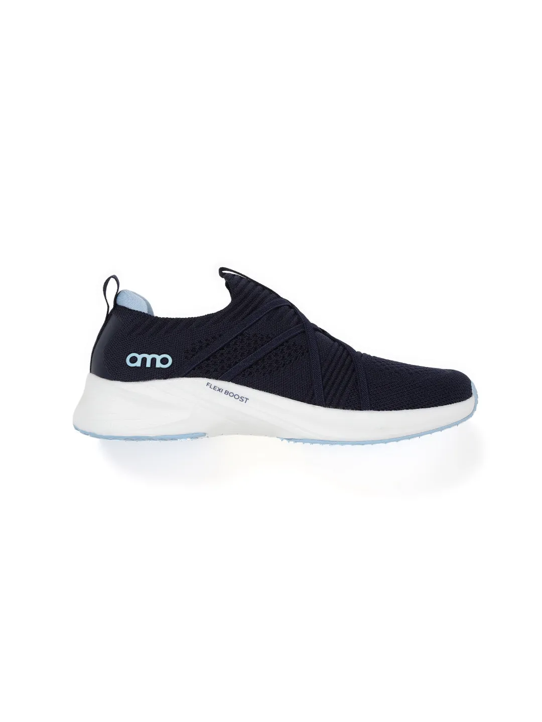 AMP WOMENS KNITTED SLIP-ON SNEAKERS AW056-NAVY
