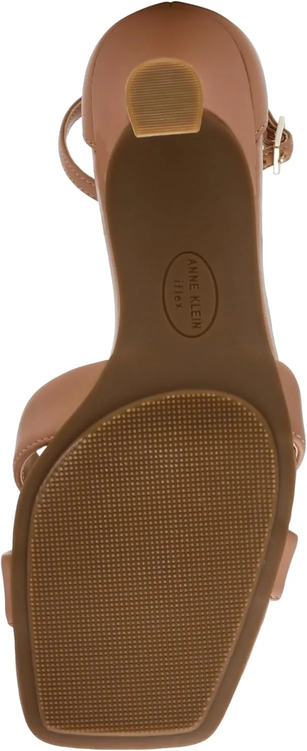 Anne Klein Womens JOSS Criss-Cross Faux Leather Ankle Strap