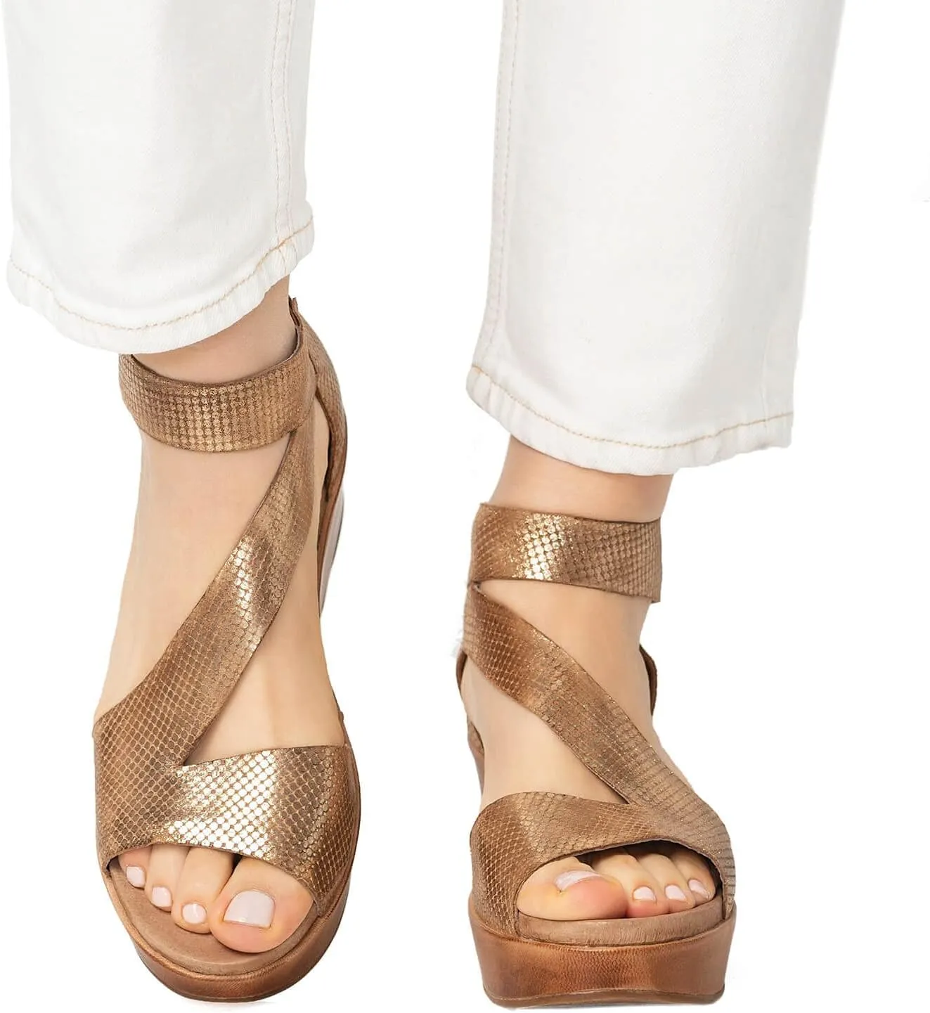 Antelope Women's Heidi Mesh Wedge Platform Sandals