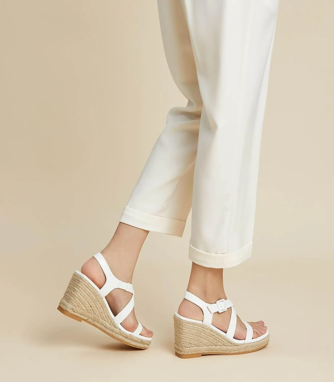 Arromic Wedge Sandals for Women Espadrille Sandals Platform Wedge Heel Shoes Open Toe Casual Comfortable Summer Beach Wedges for Women Dressy
