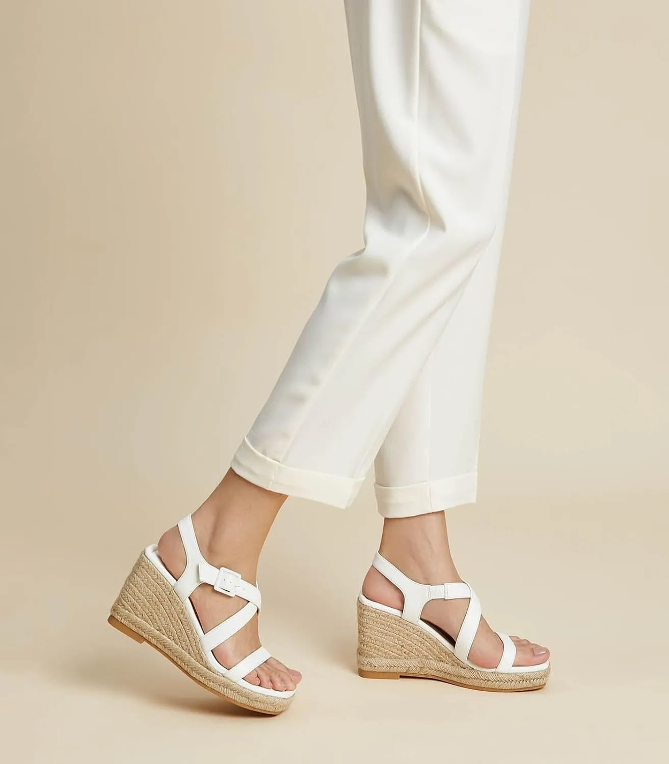 Arromic Wedge Sandals for Women Espadrille Sandals Platform Wedge Heel Shoes Open Toe Casual Comfortable Summer Beach Wedges for Women Dressy