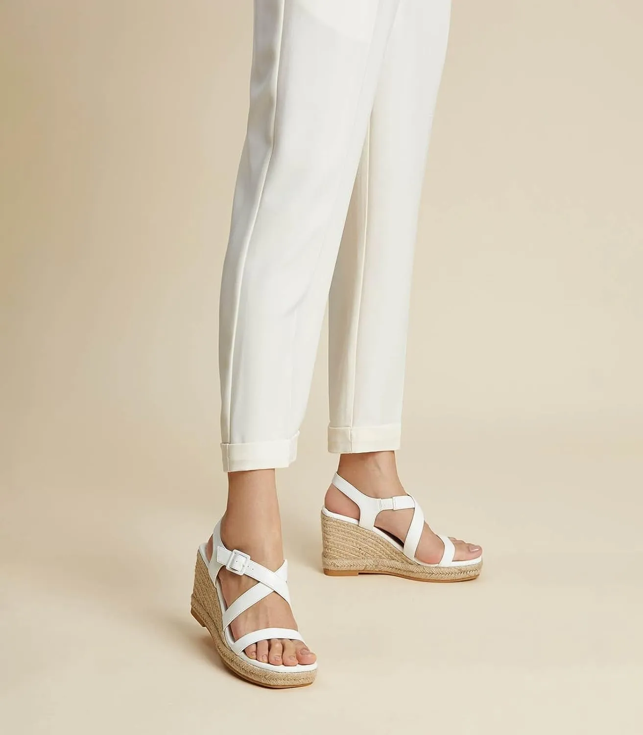 Arromic Wedge Sandals for Women Espadrille Sandals Platform Wedge Heel Shoes Open Toe Casual Comfortable Summer Beach Wedges for Women Dressy