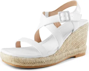 Arromic Wedge Sandals for Women Espadrille Sandals Platform Wedge Heel Shoes Open Toe Casual Comfortable Summer Beach Wedges for Women Dressy