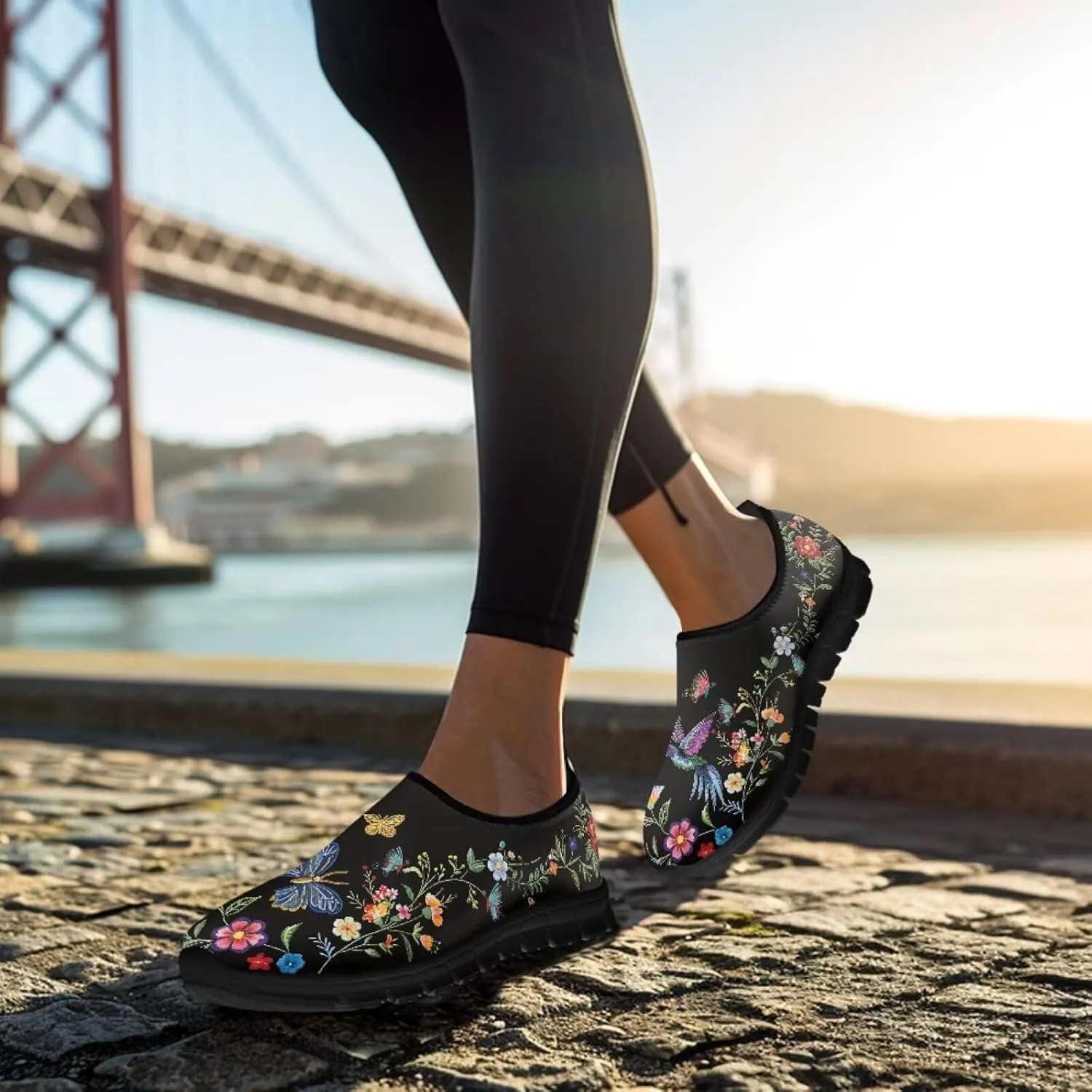 Art Sneakers for Women Slip on Loafers Comfy Non Slip Walking Sneakers for Outdoors Travel Easy to Wear