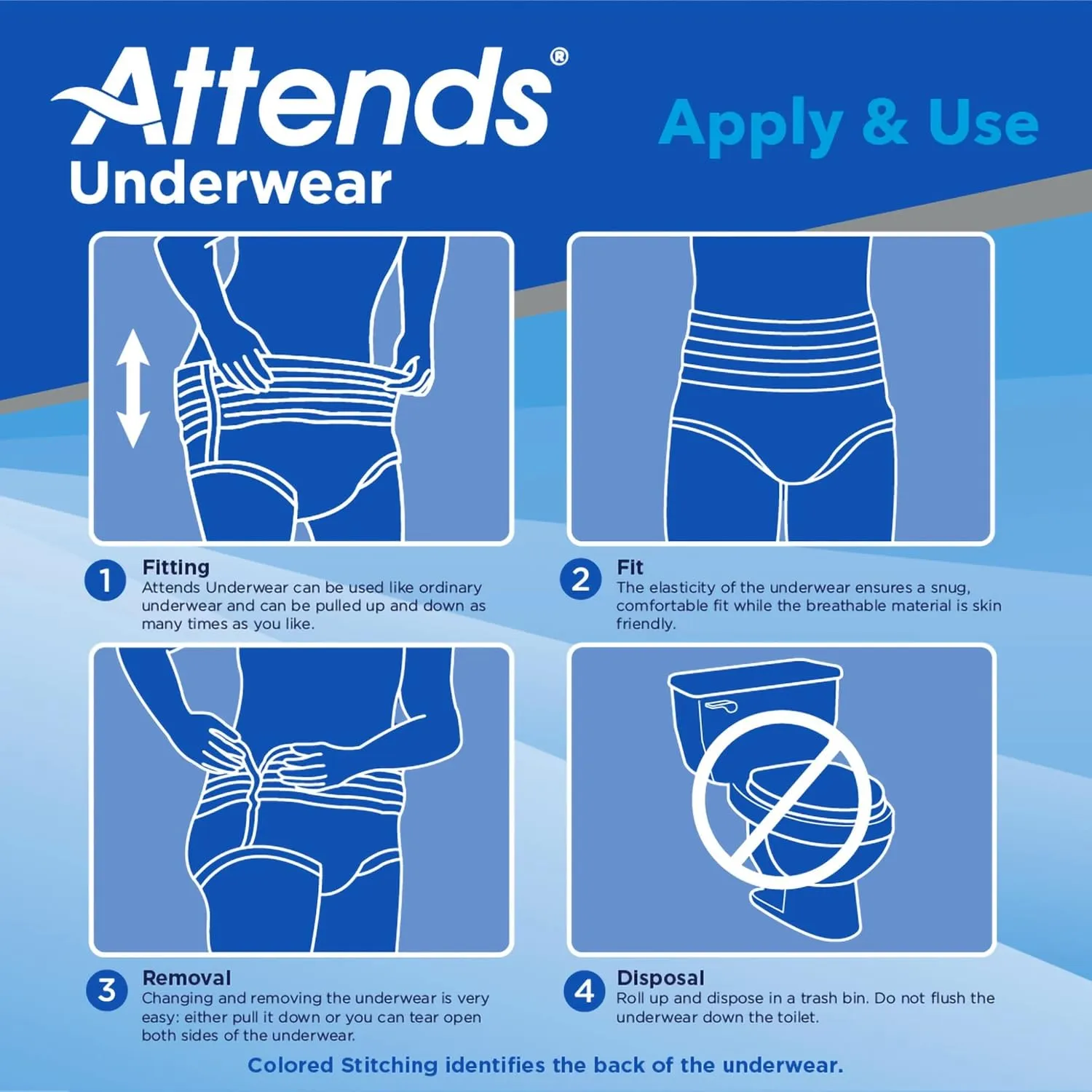 Attends Disposable Underwear Pull On with Tear Away Seams Large, AP0730100, 25 Ct