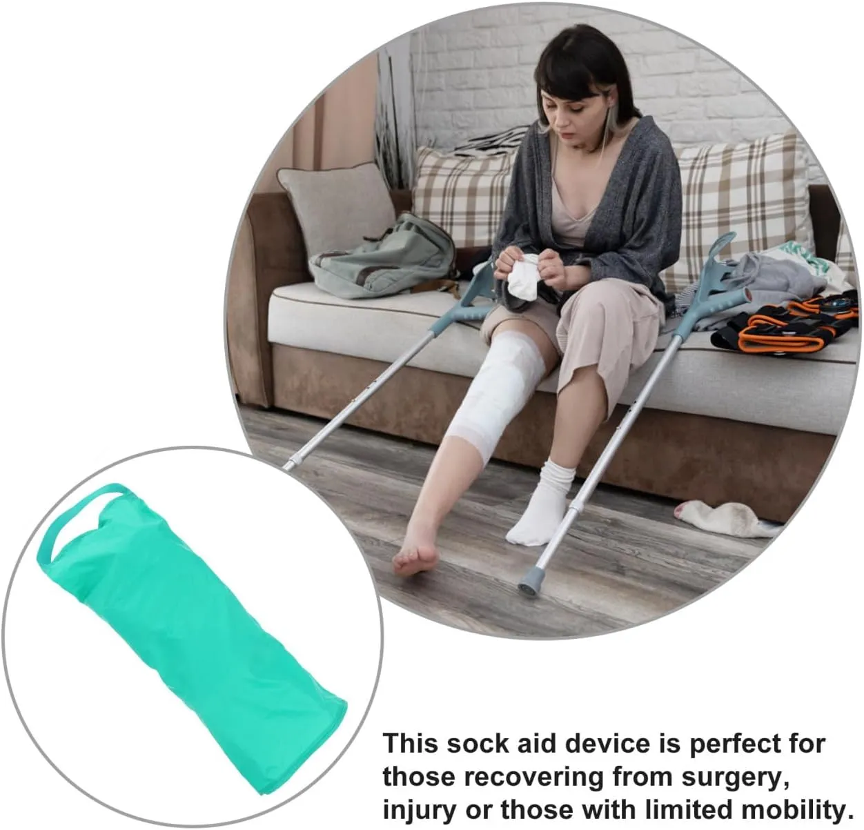Bag Sock Helper Putting on Compression Socks Easy Put on Socks Kit Mobility Remover Easy on and Off Stocking Sock-aid Nylon Cloth Simple Man Putter