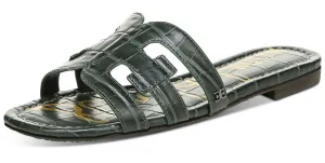Bay Leather Toe Slip Flat Forest Sandals Knowledgeable staff Hurry now Sam Edelman On Round Slide Strap Green