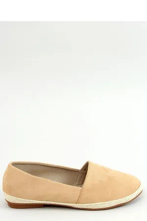 Beige Round Toe Eco-Suede Women's Espadrille Flats with Braided Trim