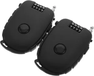 BESTOYARD 2Pcs Portable Steel Cable Lock Lightweight and Flexible Retractable Wire Lock for Bikes and Luggage Weatherproof and Durable Security