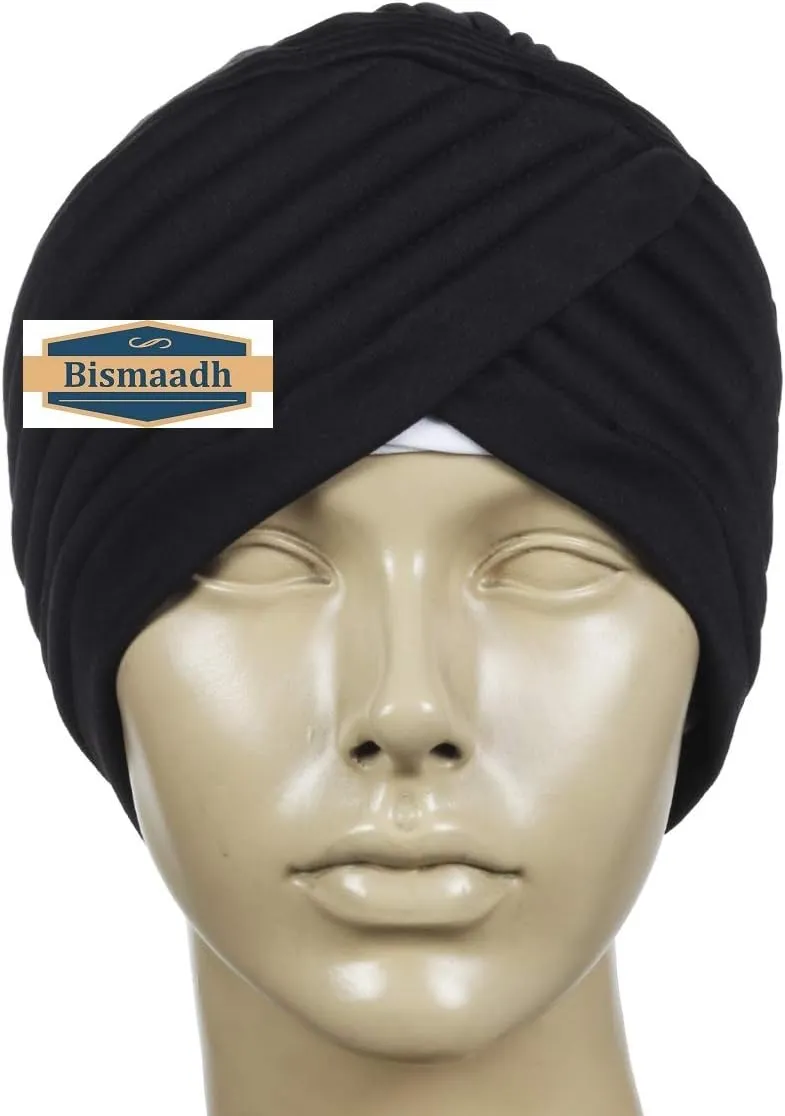 BISMAADH Instant Readymade Turban for Men & Women Head Wrap Lightweight Cap Headwear Sikh Pagri