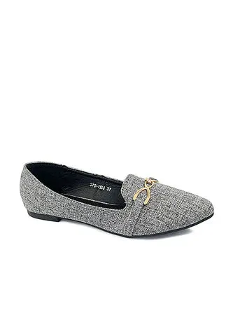 Buckle Fabric Classic Point Toe Loafer Flats