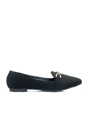 Buckle Fabric Classic Point Toe Loafer Flats