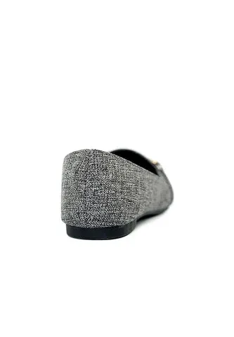 Buckle Fabric Classic Point Toe Loafer Flats