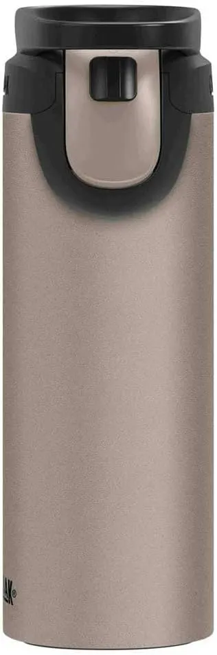 CamelBak Forge Flow Coffee & Travel Mug, Insulated Stainless Steel - Non-Slip Silicon Base - Easy One-Handed Operation - 16oz, Dune