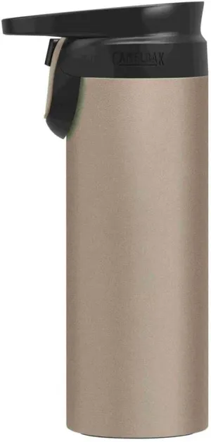 CamelBak Forge Flow Coffee & Travel Mug, Insulated Stainless Steel - Non-Slip Silicon Base - Easy One-Handed Operation - 16oz, Dune