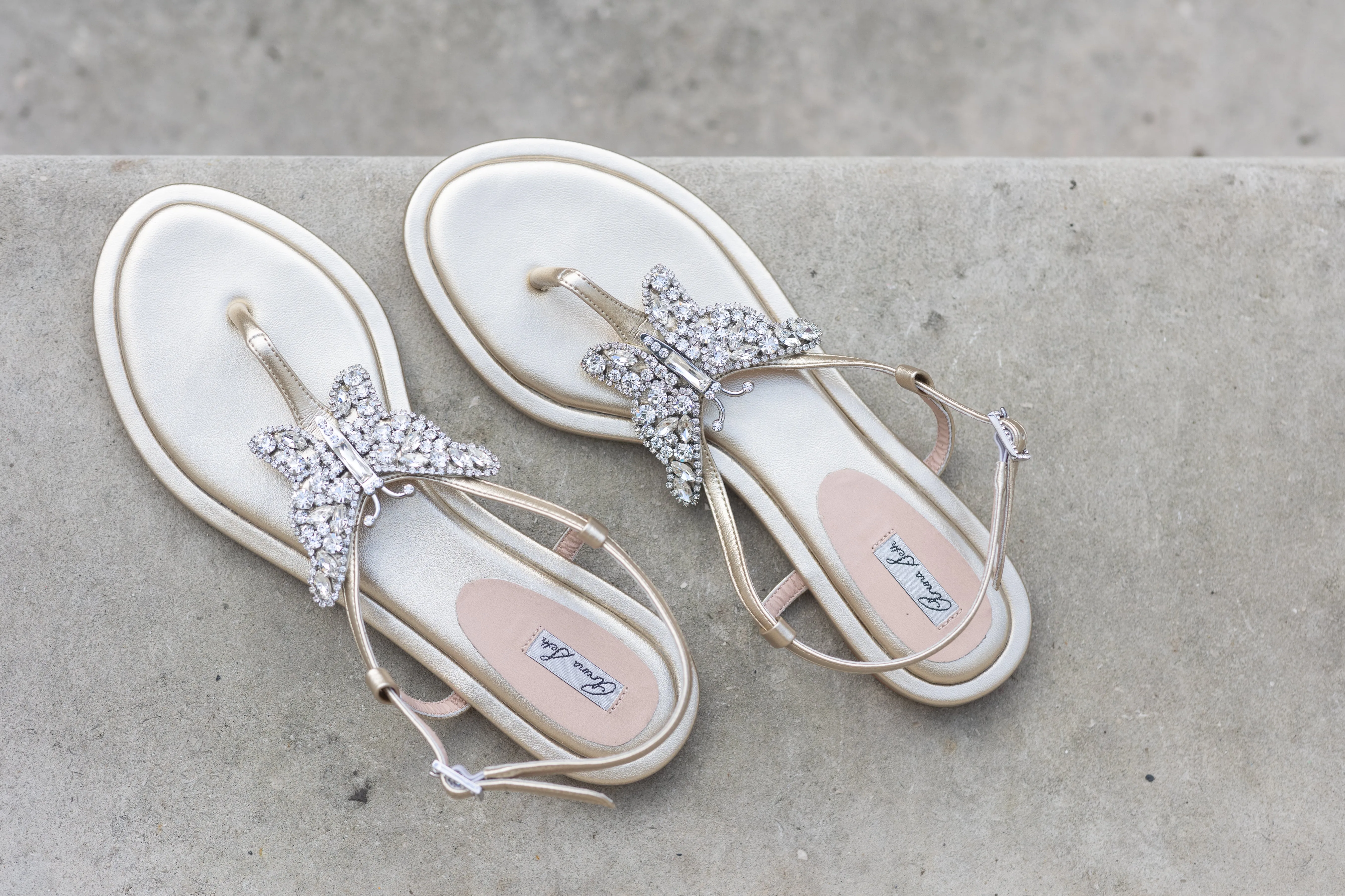 Capri Butterfly T Bar Sandals Gold Leather
