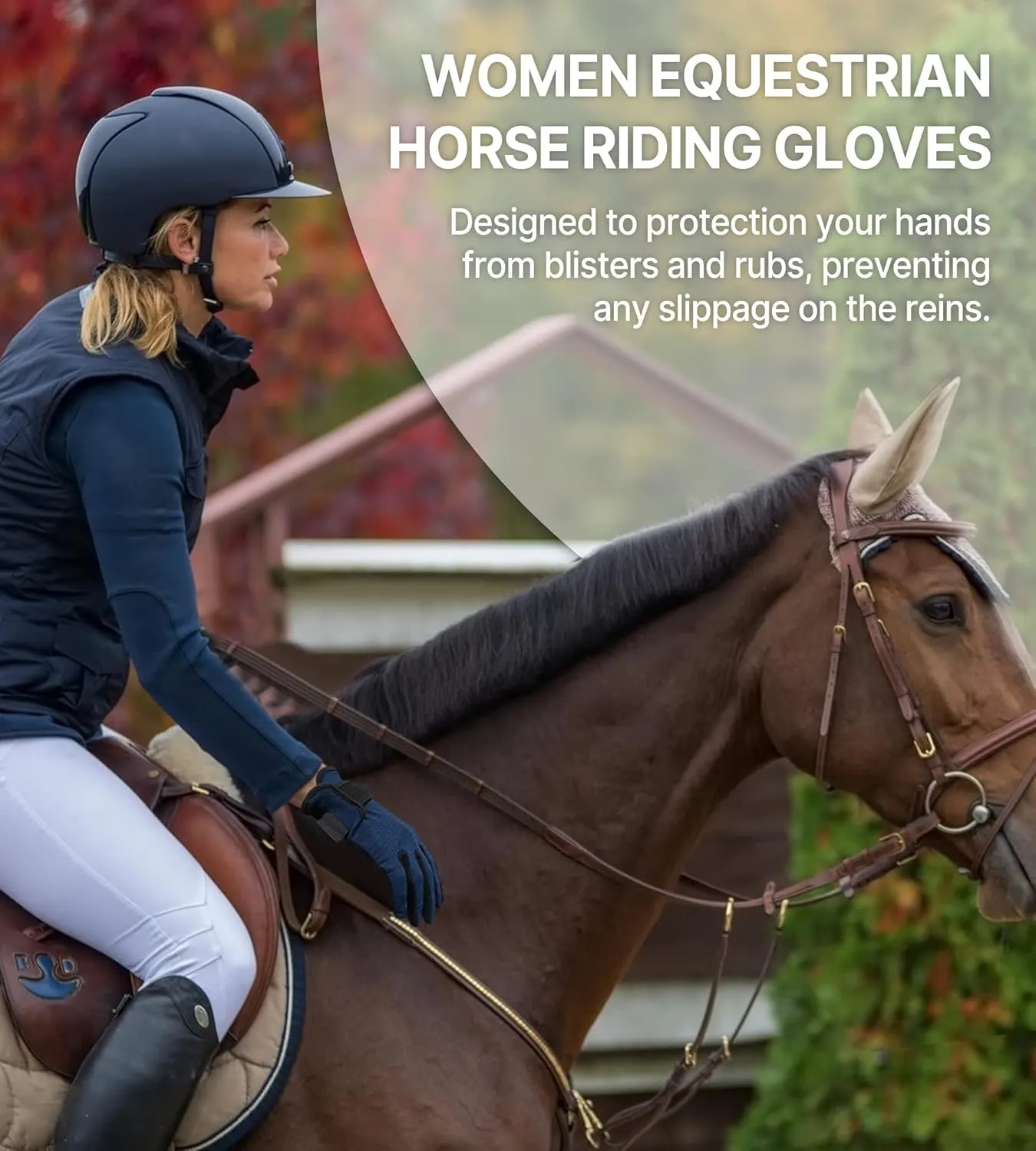 ChinFun Women's Horse Riding Gloves Stretchable Equestrian Gloves Breathable Horseback Lady Youth Girls Outdoor Cycling