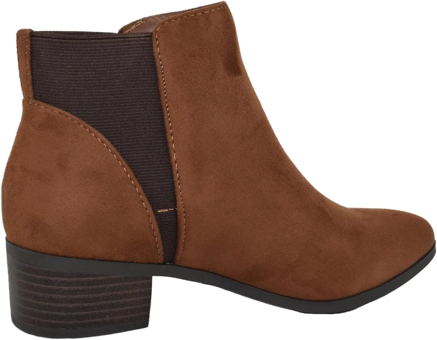 CITYCLASSIFIED Women Ankle Boots Elastic Sides Slip-On Booties Block Heel Pointed Toe Jocelyn-S