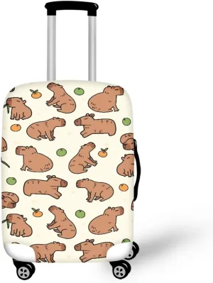 COEQINE Suitcase Covers For Luggage 26 Inch Washable Carry On Luggages Case Protector Lightweight Stretcy Women Travel Capybara Print