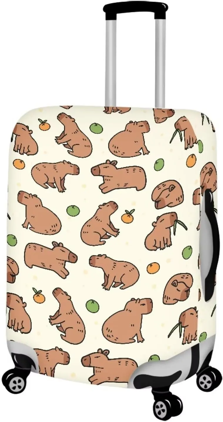 COEQINE Suitcase Covers For Luggage 26 Inch Washable Carry On Luggages Case Protector Lightweight Stretcy Women Travel Capybara Print