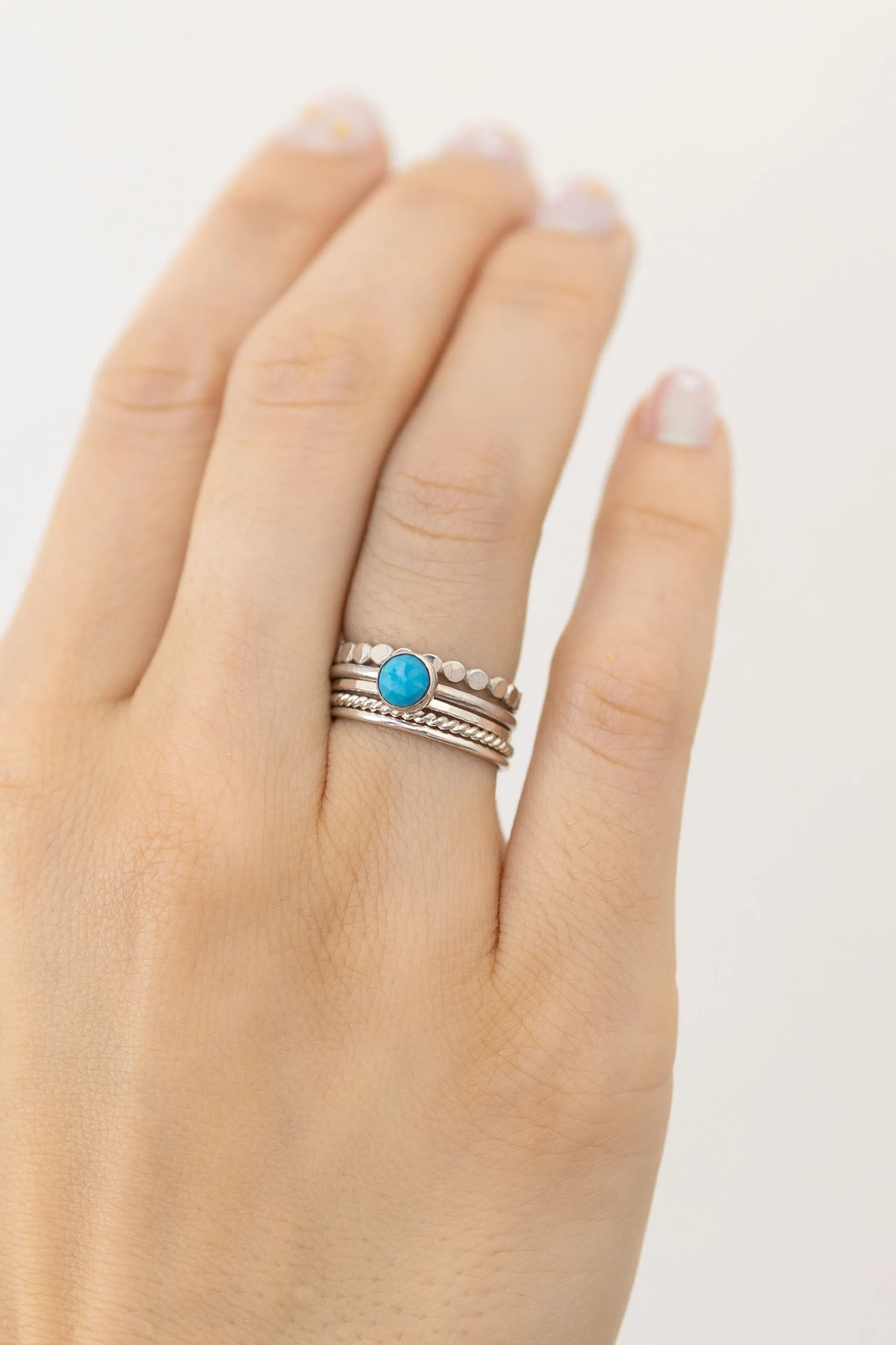 Coin Hammered Disc Ring in Silver