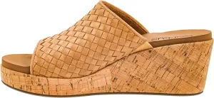 Corkys Footwear Women's Wine And Dine 2.5-Inch Wedge Sandal - With A Woven Upper, Cork Platform, Slip-On Design, and Corkys Soft EVA Insoles For All Day Wear