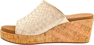 Corkys Footwear Women's Wine And Dine 2.5-Inch Wedge Sandal - With A Woven Upper, Cork Platform, Slip-On Design, and Corkys Soft EVA Insoles For All Day Wear