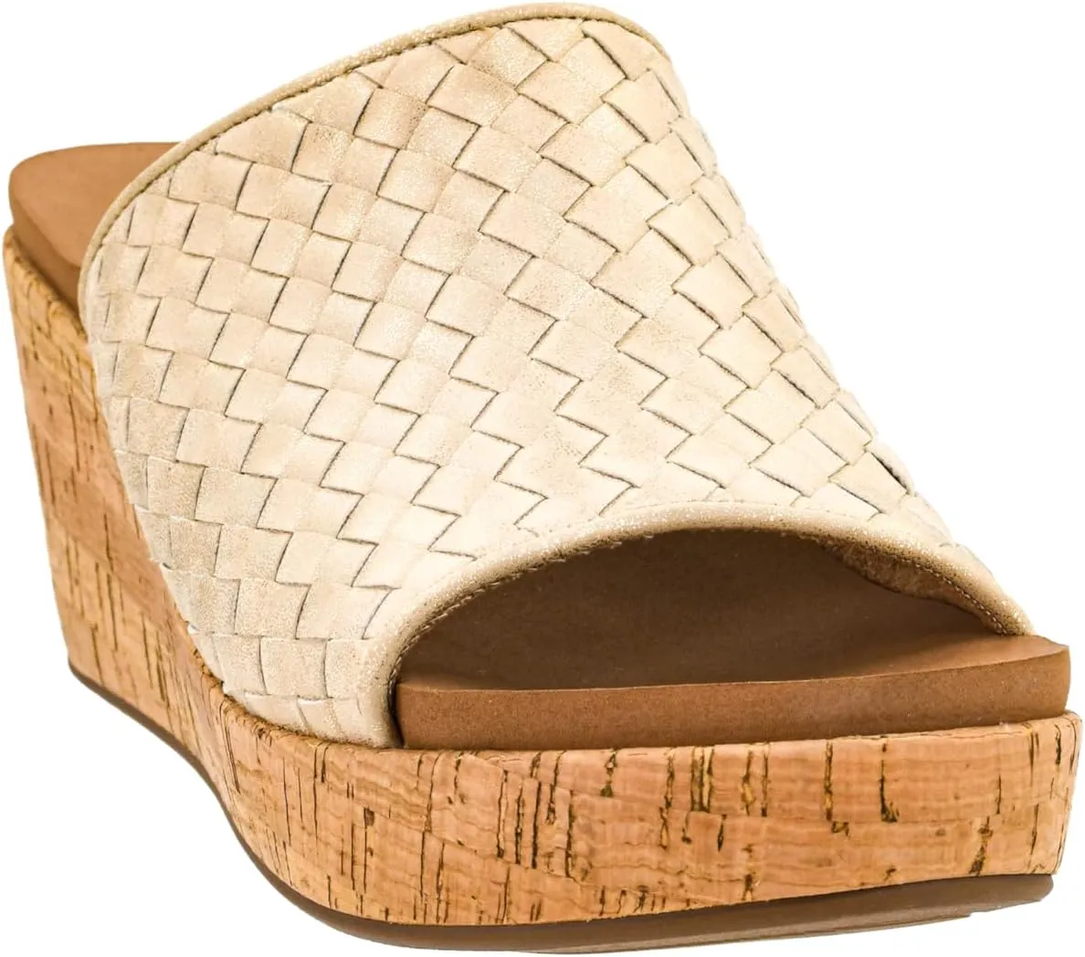 Corkys Footwear Women's Wine And Dine 2.5-Inch Wedge Sandal - With A Woven Upper, Cork Platform, Slip-On Design, and Corkys Soft EVA Insoles For All Day Wear