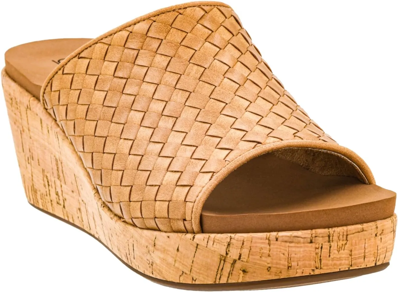 Corkys Footwear Women's Wine And Dine 2.5-Inch Wedge Sandal - With A Woven Upper, Cork Platform, Slip-On Design, and Corkys Soft EVA Insoles For All Day Wear