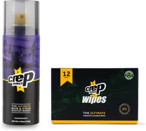 Crep Protect Shoe Protector Spray & Premium Biodegradable Sneaker Cleaning Wipes