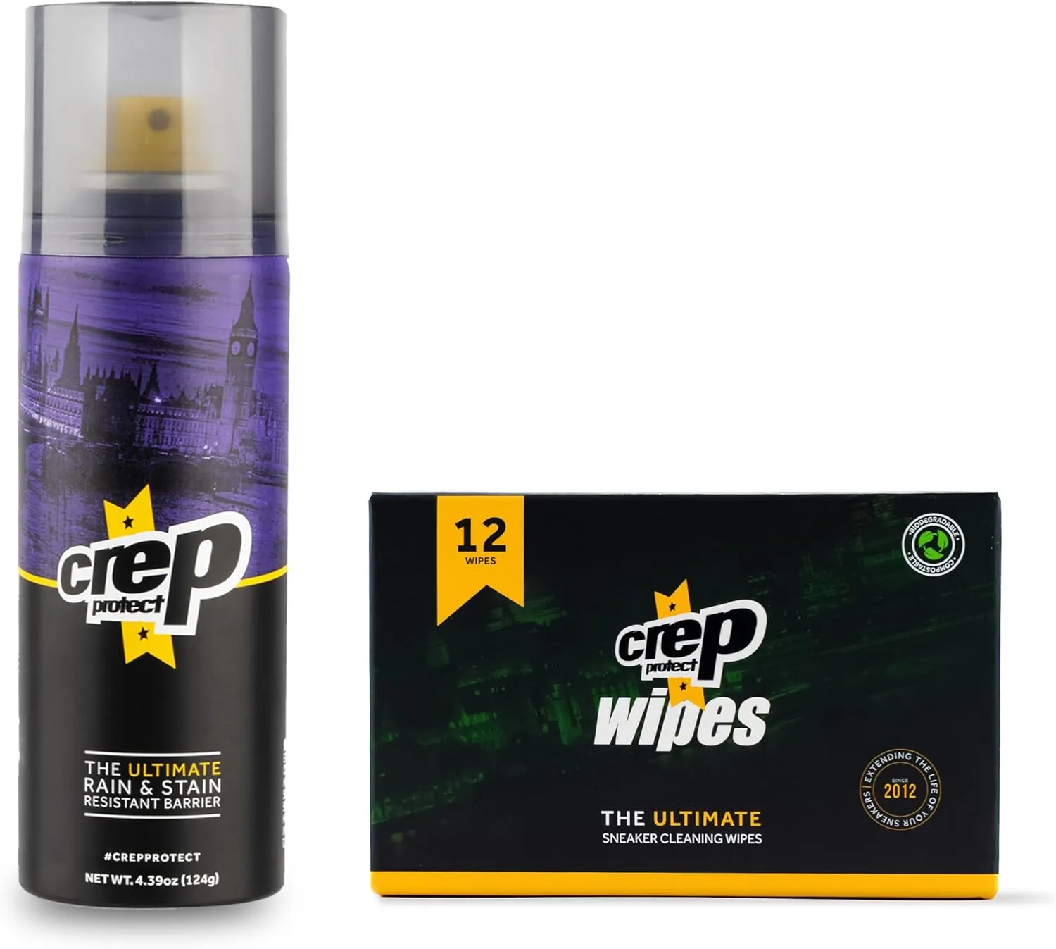 Crep Protect Shoe Protector Spray & Premium Biodegradable Sneaker Cleaning Wipes