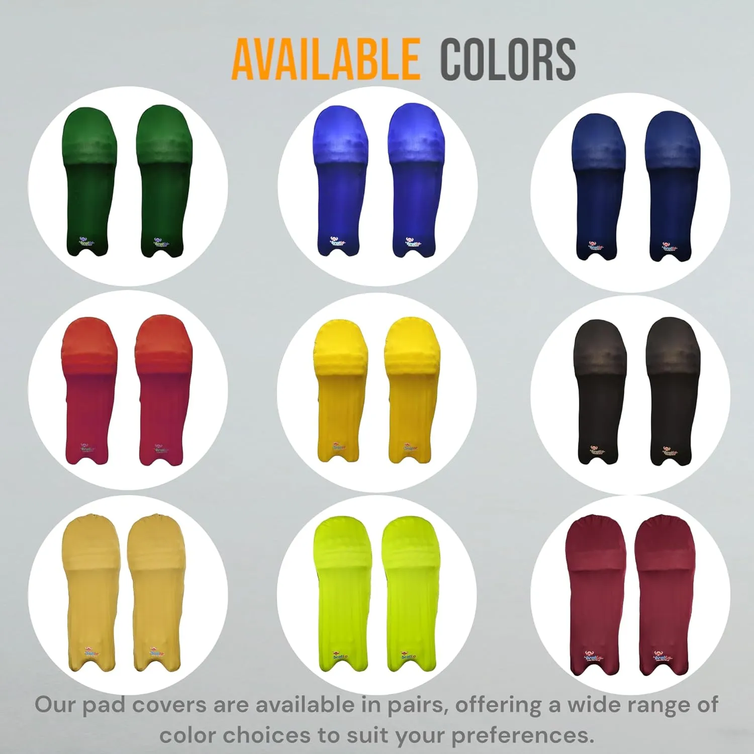 Cricket Batting Pads Covers Color Fit Neatly on Legguards Easily Put On
