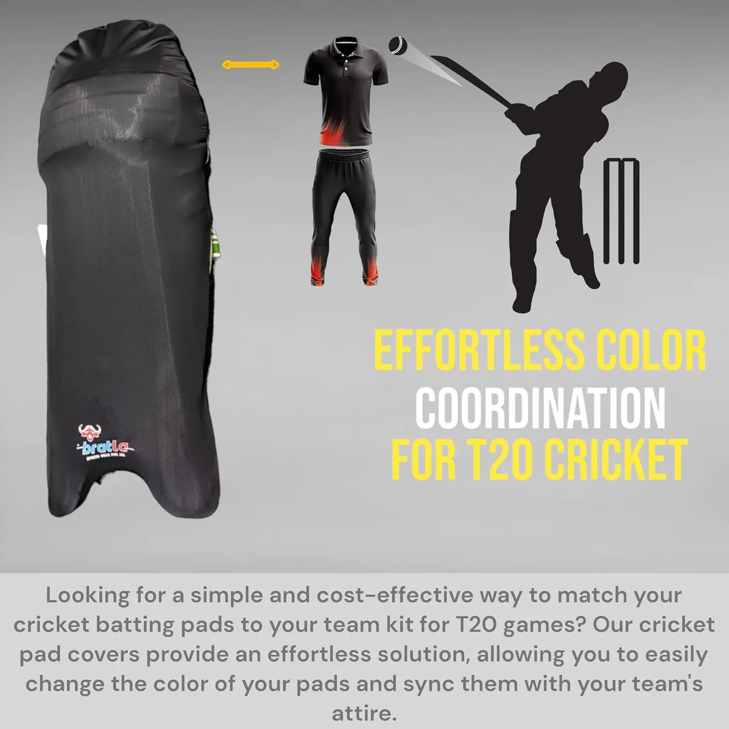 Cricket Batting Pads Covers Color Fit Neatly on Legguards Easily Put On