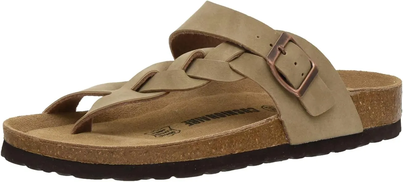 CUSHIONAIRE Women's Libby Cork footbed Sandal with  Comfort and Wide Widths Available,
