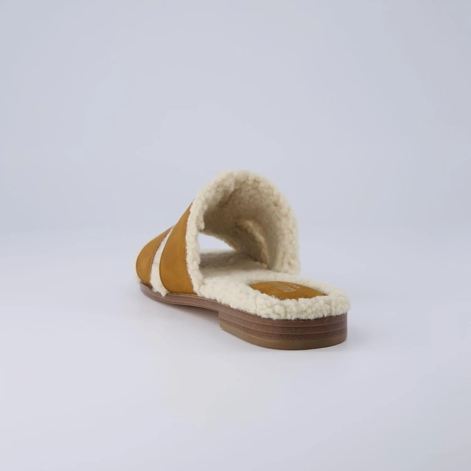 CUSHIONAIRE Women's Voyage Fur Faux Shearling lined slide sandal  Memory Foam, Wide Widths Available