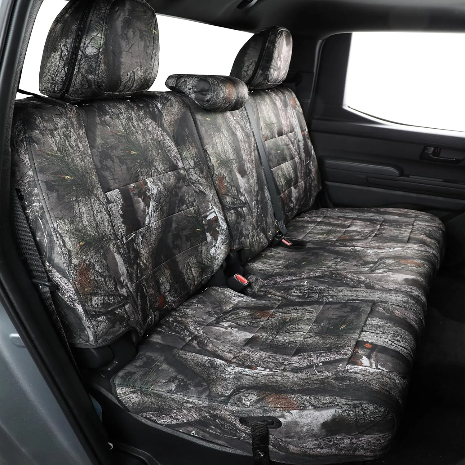 Custom Fit Tacoma Camo Seat Covers for Select Toyota Tacoma (Petrol) 2024 2025 Double cab SR,SR5,TRD Sport,TRD Off-Road,Limited Camouflage Seat Covers -Full Set(Neoprene Jungle Camouflage)