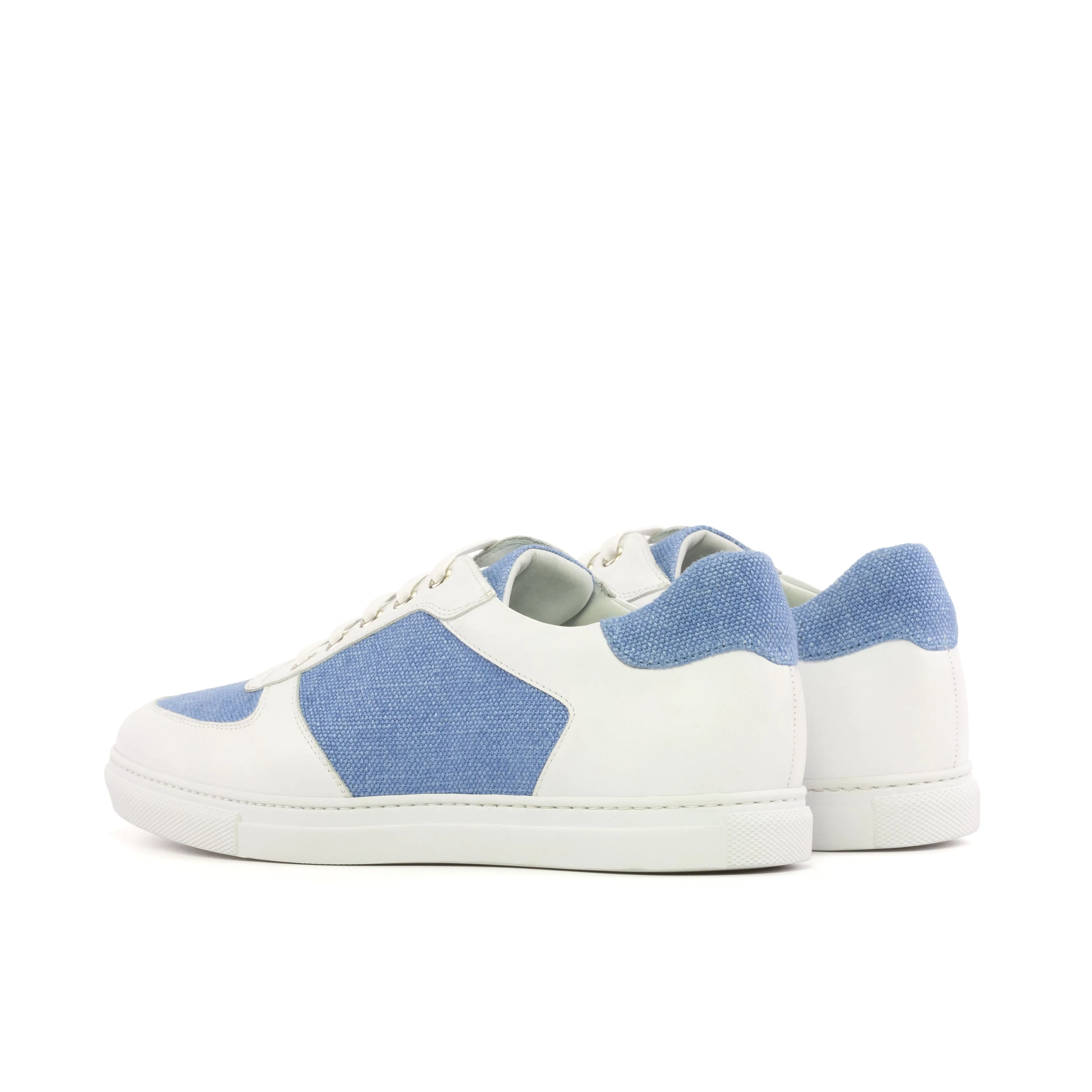 DapperFam Rivale in Blue Men's Linen Trainer