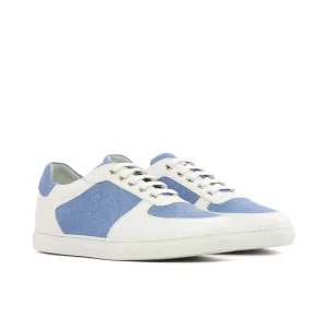 DapperFam Rivale in Blue Men's Linen Trainer
