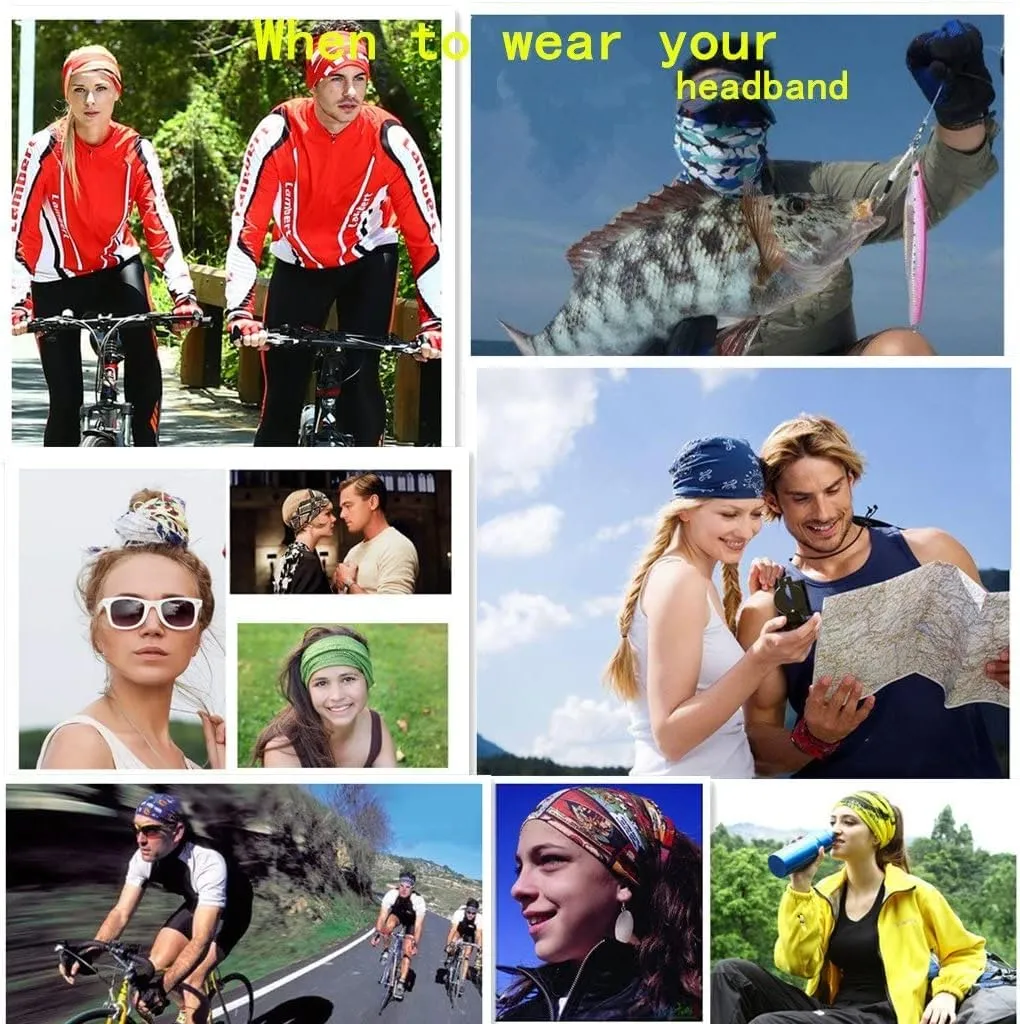 DEMIL Multifunctional Sports Stretchable Seamless Casual Headband Sweatband Magic Camo Scarf Balaclava Headwear Head Wrap