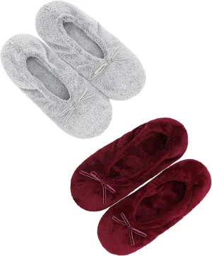 DICUIRD Women's Ballerina Slippers Lightweight House Slippers with Stretchable Heel Design